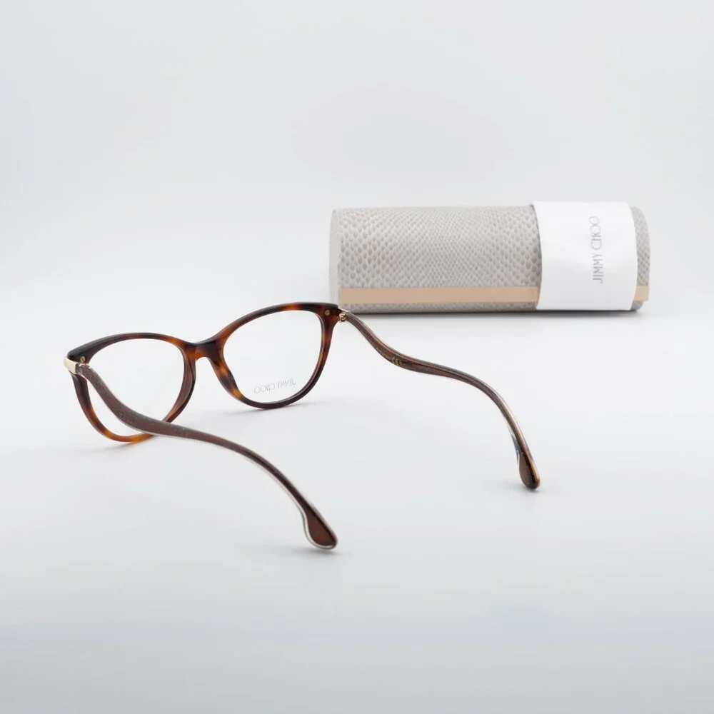 Jimmy Choo JC258 0086 00 Eyeglasses Havana/Gold 54mm Cat Eye Frame - Picture 11 of 11